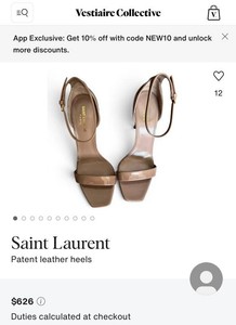 Saint Laurent Paris Patent Leather Ankle-Strap Heels Size 35.5