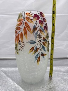 NEW Valerie Illuminated 11.5in Crackle Glass Hurricane H465931