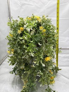 Artificial Hanging Floral Basket With Yellow & White Flowers