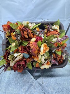 Artificial Autumn Floral Arrangement in Rectangular Planter