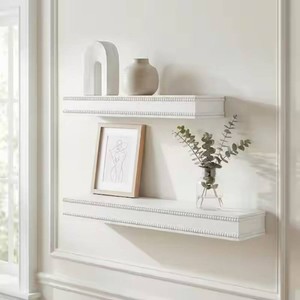White Beaded Wall Shelves 2-Piece Set