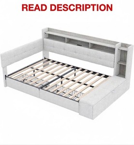 Full-Size Upholstered Storage Bed - Home Depot Return, As-Is