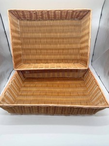 Woven Wicker Storage Basket With Lid