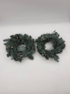 Lighted Artificial Evergreen Wreaths (Lot of 2)