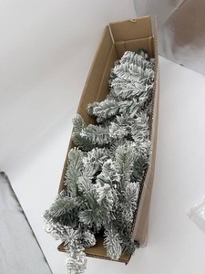 Seasonal LLC Flocked Christmas Garland With Remote