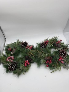 Christmas Pinecone & Berry Wreaths (Lot of 2)