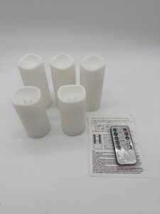 Flameless LED Pillar Candles With Remote & Timer (Lot of 5)