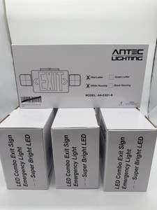 Antec Lighting AN-EX01-R LED Exit Signs (Lot of 4)