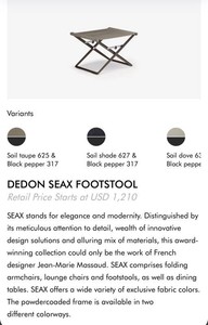 $1,210 New DEDON SEAX Folding Footstool