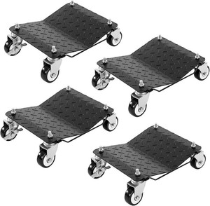 DUMOS Car Dollies 4-Piece 6000 lbs with Brakes