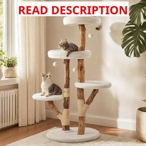 $190 Wood Cat Tree, 59 Cat Tower, Scratching Post