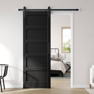 $260 Black Barn Door 30x84 in 5.5ft Hardware Kit