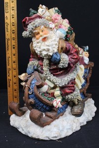 Santa Claus Christmas Sleigh Figurine - 11 W X 15 H
