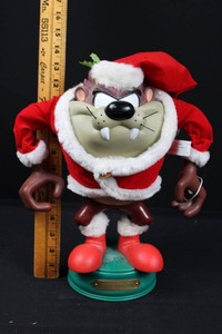 Vintage 1997 Warner Bros. Taz Tasmanian Devil Santa Figure 14H