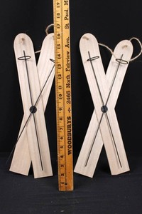 Wooden Ski-Style Hanging Decor Set 16H