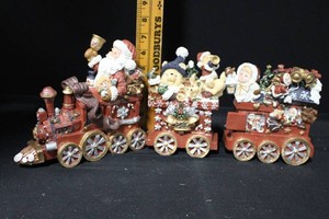 Santa Christmas Figurine Train With 3 Cars 20 W x 7 H