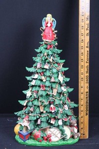 20.5 Hand-Painted Cold-Cast Christmas Tree Centerpiece