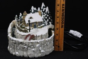 Lighted Winter Village Snow Scene With Cottage (not tested)