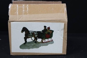 Painted Horse-Drawn Sleigh Christmas Figurine