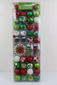 CG Hunter Christmas Ornament Set - 52-Piece Assorted Decorations
