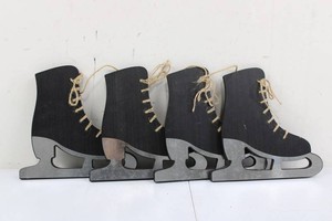 Vintage Wooden Ice Skates (Lot of 4)