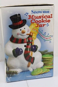 Boston Warehouse Snowman Musical Cookie Jar