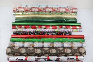 (used) Christmas Wrapping Paper Rolls - Assorted Holiday Designs (Lot of 14)
