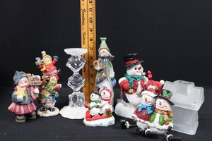 Christmas Snowman Figurines & Seasonal Decor Mixed Lot