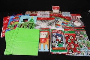 Christmas Gift Wrap & Decorating Supplies Mixed Lot