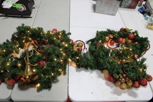 Decorated Artificial Evergreen Christmas Garland Over 9 Feet