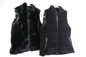 Pacific Trail Womens Vest Pair - Faux Fur & Quilted (Lot of 2)