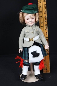 Scottish-Themed Dressed Collectible Doll With Stand