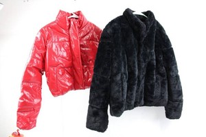 Ambiance Outerwear Puffer & Faux-Fur Jackets Sizes S & L (Lot of 2)