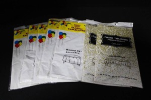 Plastic Tablecover Mixed Lot - Round & Rectangular (Lot of 6)