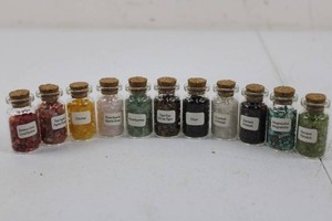 Gemstone Chip Collection in Corked Glass Jars 2H