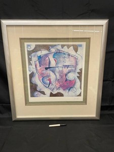 Signed Framed Abstract Geometric Artwork