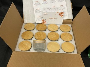 Bamboo Lid Glass Storage Jars (Lot of 12)