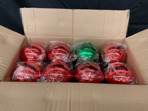 Red & Green Christmas Ball Ornaments (Lot of 8)