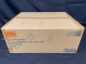 World Centric Compostable PLA Cup Lids - Case of 1,000