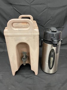 Insulated Beverage Dispenser & Stainless Steel Airpot Set