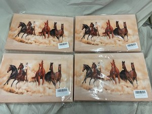 Running Horses Framed Canvas Wall Art (Lot of 4)