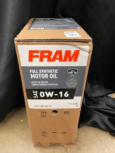 FRAM 6 Gallons Full Synthetic Motor Oil SAE 0W-16