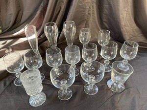 163 - Mixed Glass Stemware & Barware (Lot of 17)