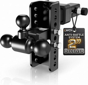 LWCH Adjustable Trailer Hitch 2 Receiver Tri-Ball Hitch