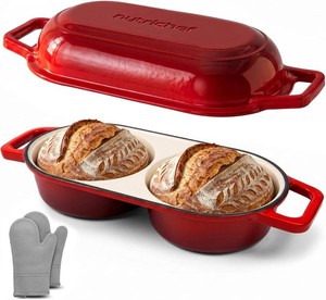NutriChef Mini Double Dutch Oven for Sourdough Bread Baking