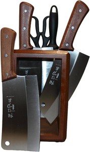 A.T. Indy Premium 8-Piece Chef Cleaver Butcher Knife Set