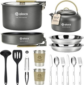 ALOCS 21-Piece Camping Cookware Set