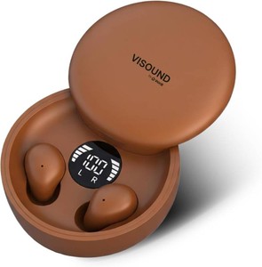 $59 Air Skin Tones Low Profile Earbuds for Small Ears - Wireless Bluetooth 5.4, Skin-Matching Mini Stemless Ear Buds, IPX5 Water Resistant, Built-in Microphone (Copper Amber)