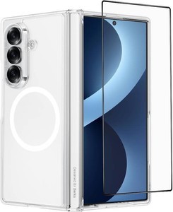 $55 BENKS for Samsung Galaxy Z Fold 8 Ultra Case with Screen Protector & Hinge Protection, Magnetic Clear Phone Case, Anti Yellowing Shockproof Protective Bumper Transparent Cover, Crystal Grand Combo