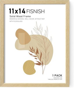 11x14 Picture Frame, Natural Solid Wood Frames, for Wall Mounting